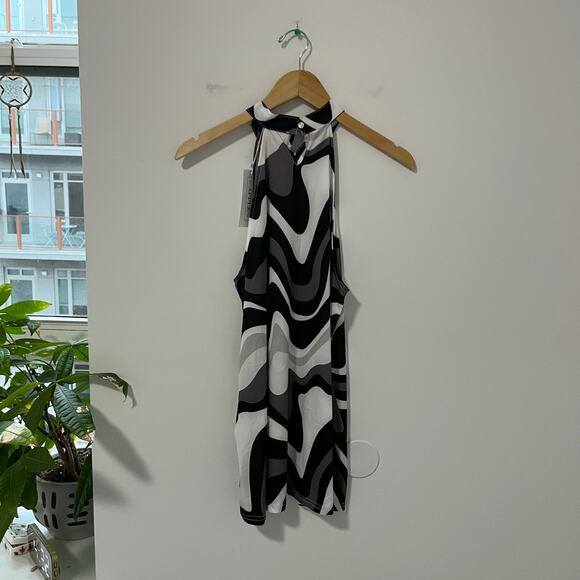 NEW Bon Apple Tea Black & White Retro Tank Size Large - Picture 5 of 5